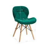 Chaise de maquillage 4Rico QS-186 en velours vert