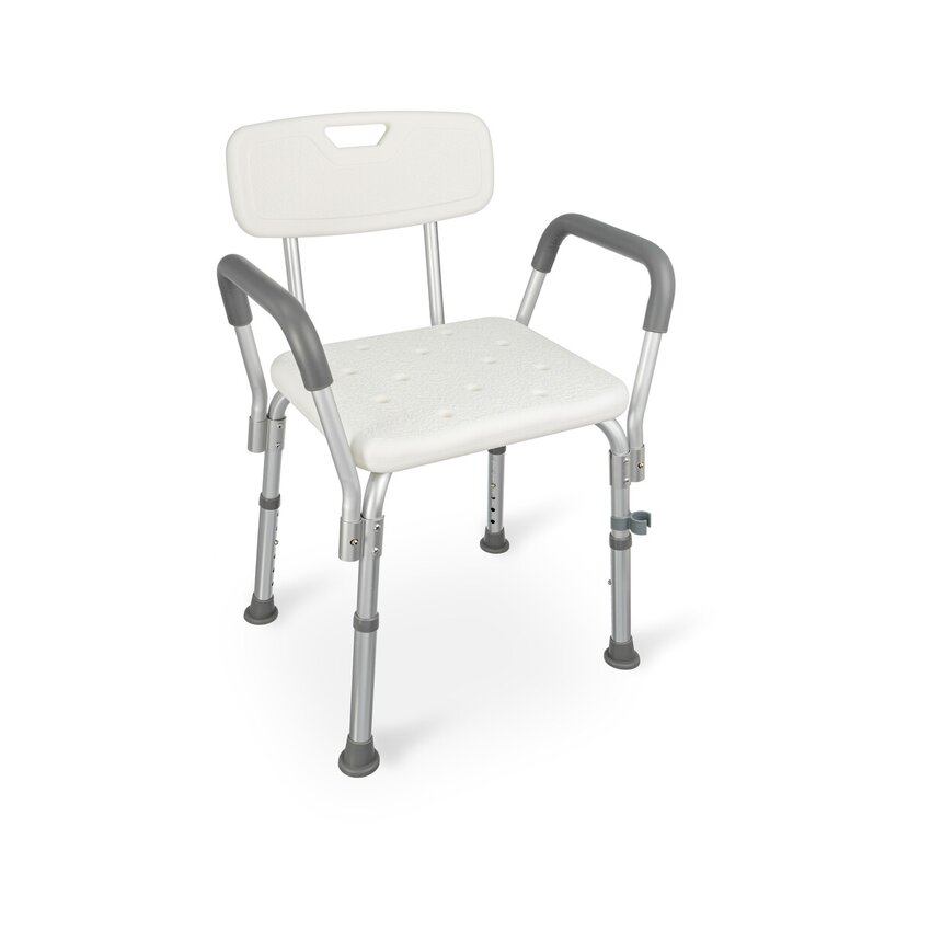 Chaise de douche avec dossier et accoudoirs