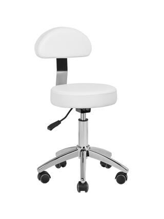 Tabouret cosmétique pour pédicure Basic 304P blanc