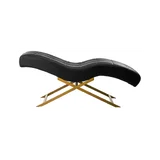 Fauteuil de soin des cils Alba avec base dorée - noir