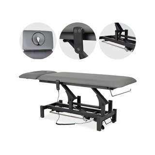 Table de massage Fortis 2 ERGO, commande électrique au pied - gris