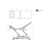 Table de massage électrique 5 sections - Rila PRO - Structure blanche, revêtement gris