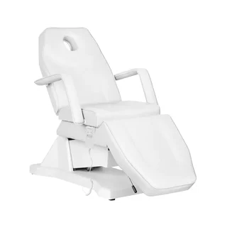 Fauteuil de beauté électrique avec rembourrage moelleux, blanc, avec 1 moteur