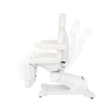 Fauteuil cosmétique pivotant électrique Azzurro 869A, 4 moteurs, blanc