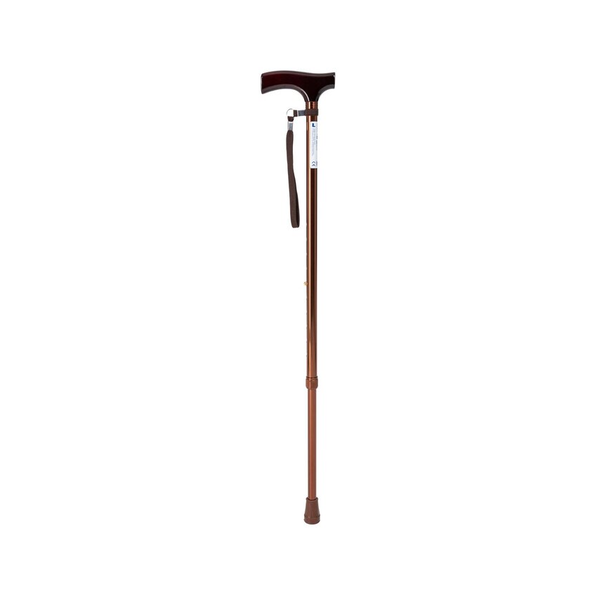 Canne réglable en aluminium marron