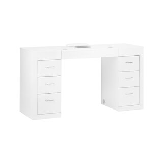 Table de manucure 324 avec aspirateur à cassette blanc