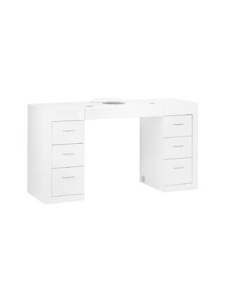 Table de manucure 324 avec aspirateur à cassette blanc