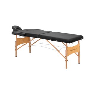 Table de massage pliable Balance Lux en bois, 2 parties, 190 x 70 cm, noire