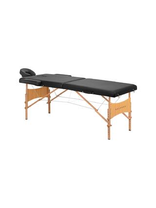 Table de massage pliable Balance Lux en bois, 2 parties, 190 x 70 cm, noire