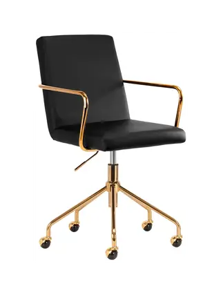 Fauteuil lounge QS-OF211G noir or