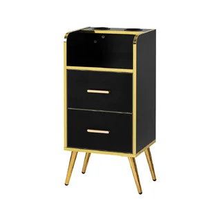 Poste de travail pour coiffeur noir et or
