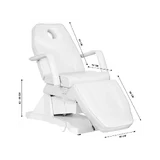 Fauteuil de beauté électrique avec rembourrage moelleux, blanc, avec 1 moteur