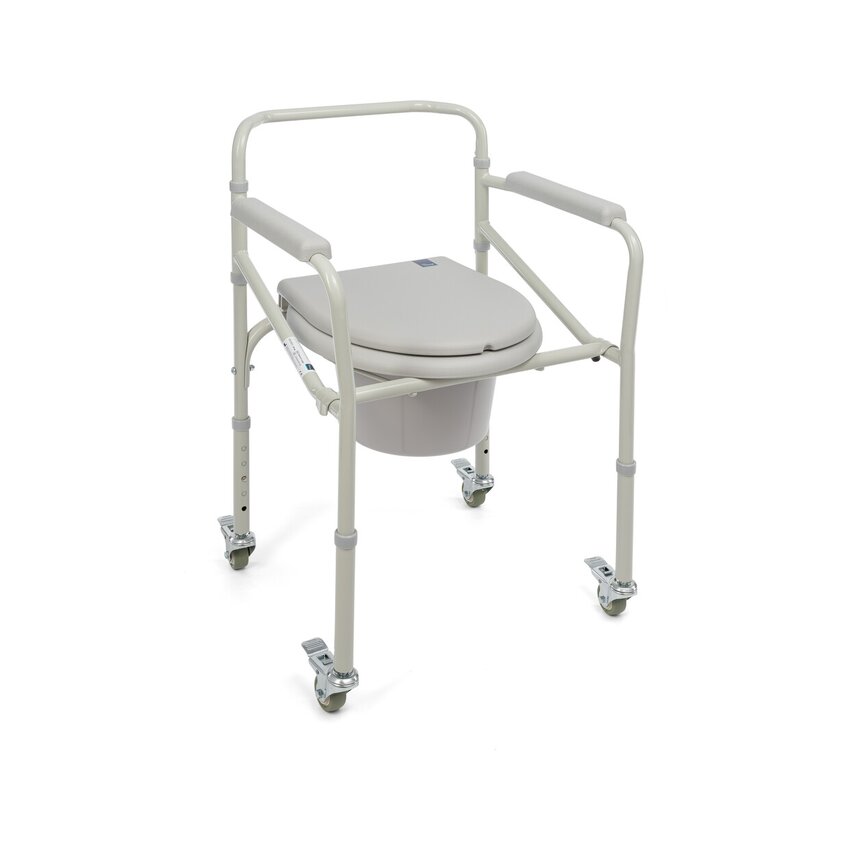 Chaise de douche pliable avec fonction toilettes – Roues avec freins