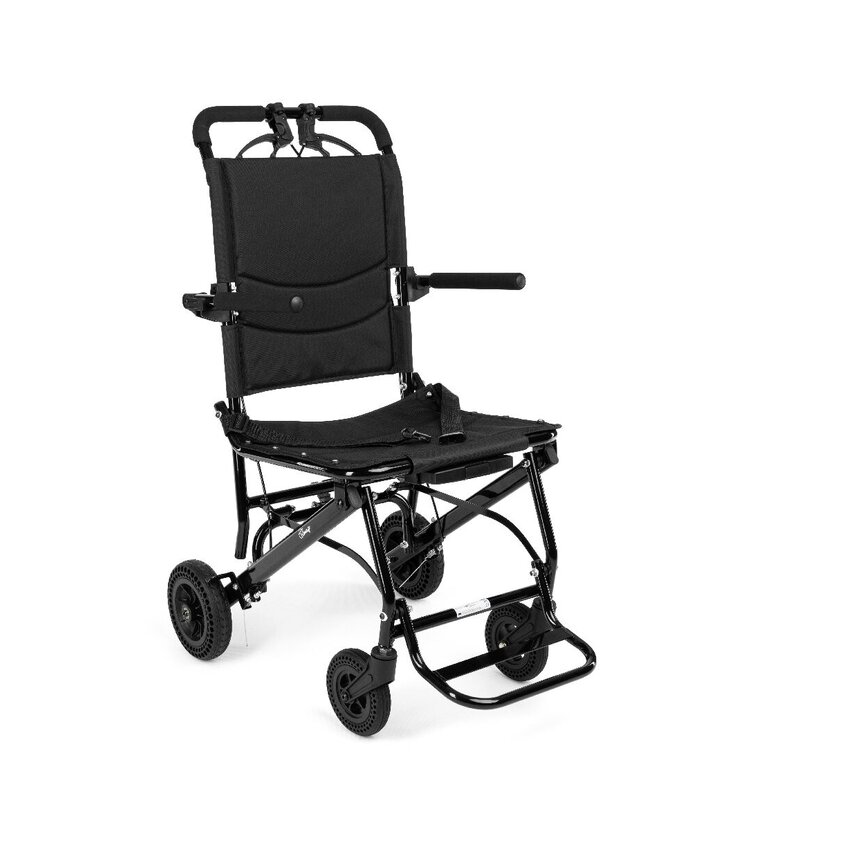 Fauteuil roulant de transport pliable avec poignée
