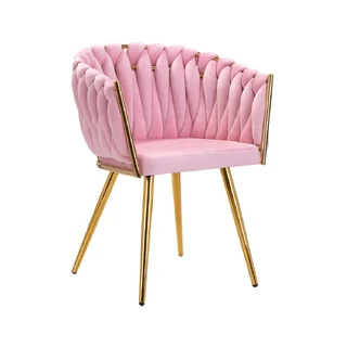 Fauteuil de maquillage en velours 4Rico QS-GW06G - Rose
