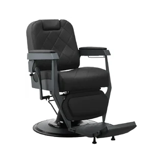 Fauteuil de barbier Gabbiano Bruno avec cadre noir graphite