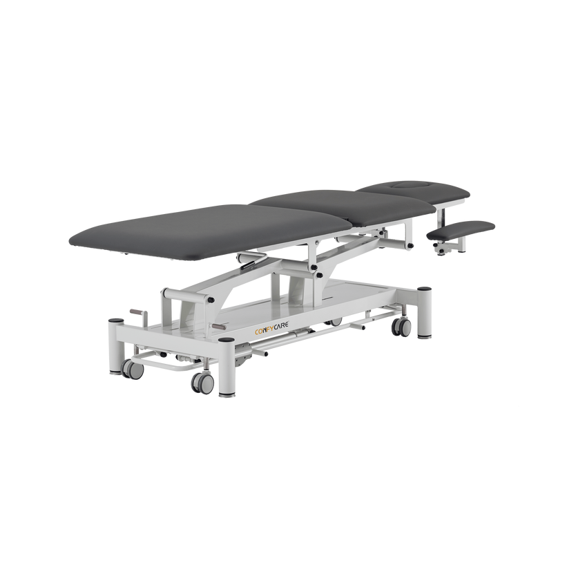 Table de massage électrique 5 sections - Rila PRO - Structure blanche, revêtement gris