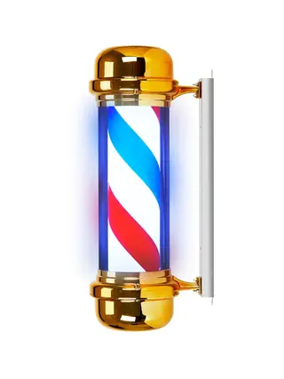 Lampe lumineuse Barber Pole pour coiffeur BB-02 dorée grande taille