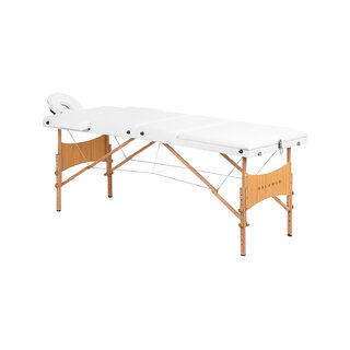Table de massage pliable Balance Lux en bois, 3 parties, 190 x 70 cm, blanche