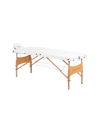 Table de massage pliable Balance Lux en bois, 3 parties, 190 x 70 cm, blanche