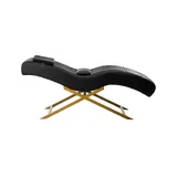 Fauteuil de soin des cils Alba avec base dorée - noir