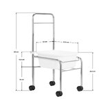 Bain de pieds sur roulettes chromé pour pédicure