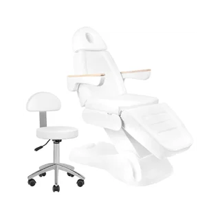 Fauteuil de soins Lux 273B + tabouret 304, blanc
