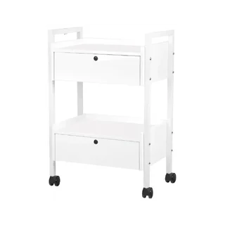 Chariot blanc avec 2 tiroirs verrouillables - 1019