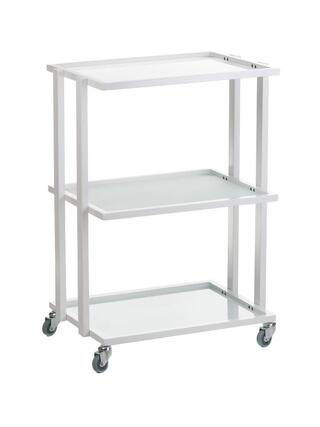 Chariot à verres à roulettes - Blanc