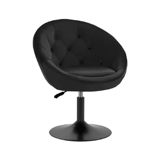 Fauteuil pivotant en velours - QS-BL12G - noir