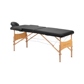 Table de massage pliable Balance en bois noir en 2 parties