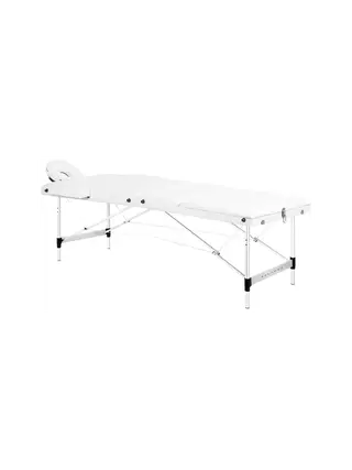 Table de massage pliante en aluminium BALANCE, trois sections - blanche