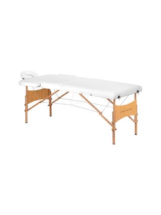 Table de massage pliable Balance Lux en bois, 2 parties, 190 x 70 cm, blanche