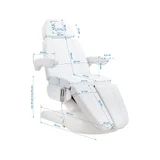 Fauteuil électrique Azzurro Lux pour soins esthétiques 5 moteurs blanc