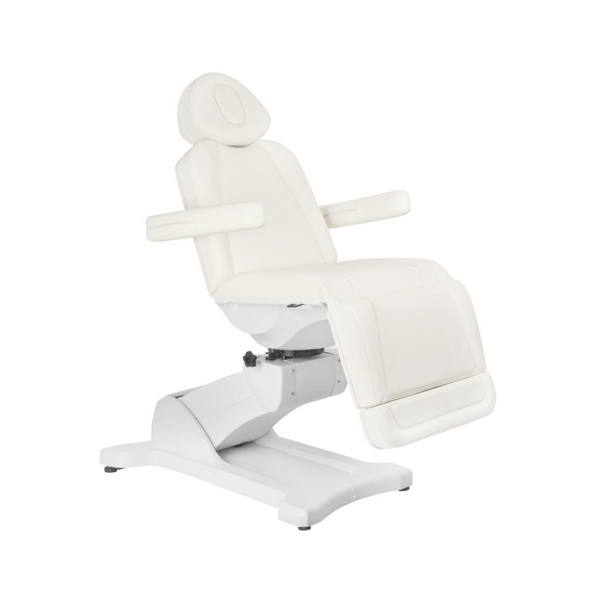 Fauteuil cosmétique pivotant électrique Azzurro 869A, 4 moteurs, blanc