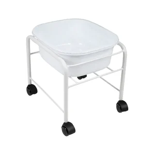 Bain de pieds blanc sur roulettes