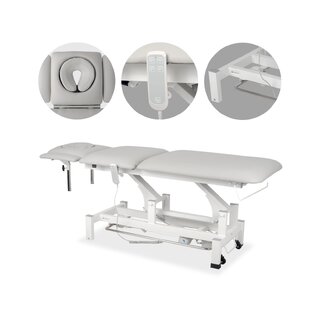 Table de massage Fortis 5 ERGO, commande électrique au pied - gris clair